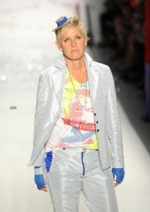 Ellen Degeneres walks the runway at the Richie Rich Spring 2011 fashion show during Mercedes-Benz Fashion Week at The Studio at Lincoln Center on in New York City. (Photo by Frazer Harrison/Getty Images for IMG) on FDM www.fashiondailymag.com by Brigitte Segura