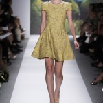 TIBI SS2011 NEW YORK textured mustard structured dress photo courtesy of publicist on fashion daily mag