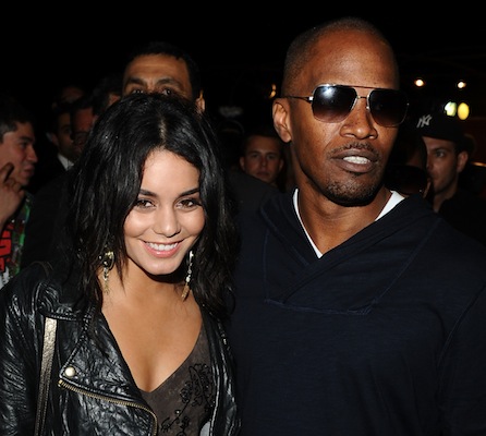 Actress Vanessa Hudgens and Jamie Foxx at BELVEDERE RED party in Cannes 