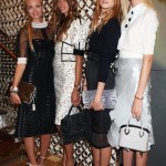 fdmLOVES Virginie Courtis Clarins, Antonine Peduzzi, Luisa Orsini and Clarie Courtis Clarins attend the Louis Vuitton flagship MILAN