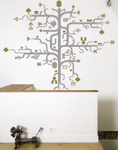 DOMESTIC Tree gold Design by Antoine & Manuel Wall stickers at YOOX on fashion daily mag