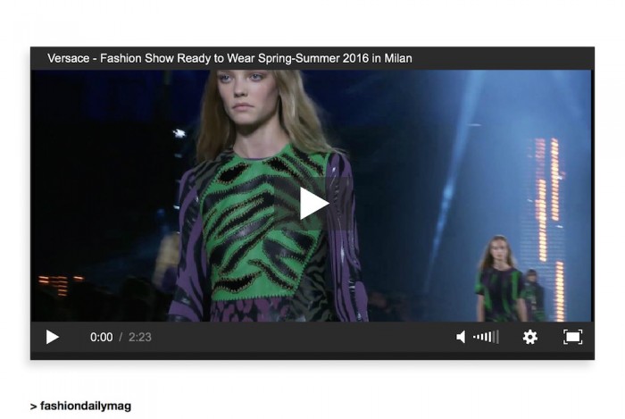 versace ss16 mfw video fashiondailymag